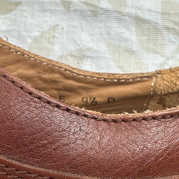 Adolfo Made In Italy Men's Brown Leather Size 9.5 Oxford Dress Shoe Office - Picture 6 of 7